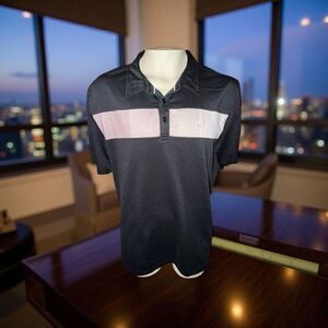 Travis Mathew Black Gray/Tan Cabana Chest Stripe Golf Polo Size XL #14